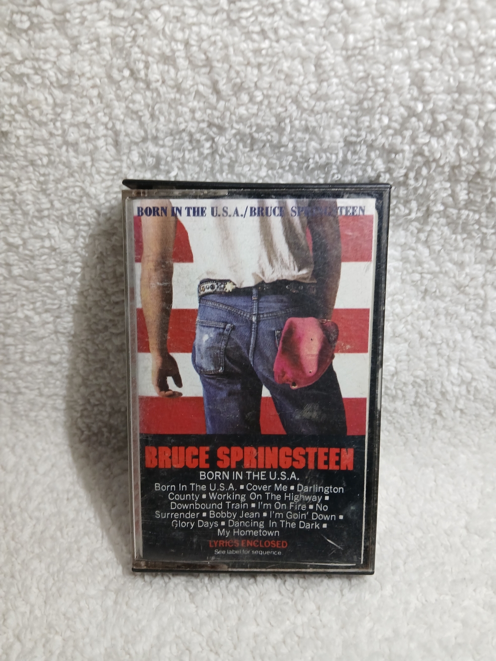 1984 Bruce Springsteen Burn in the U.S.A. audio cassette tape.